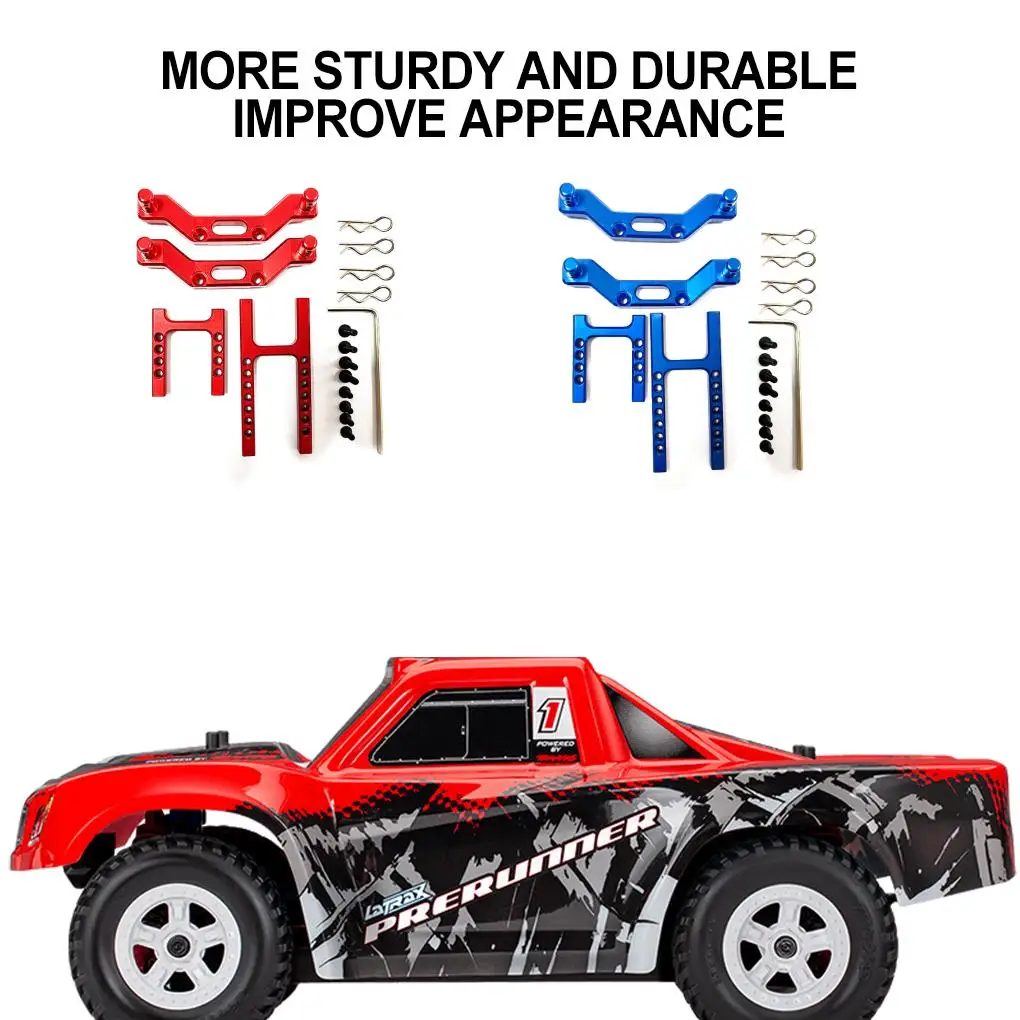 4ชิ้นอะลูมินัมอัลลอย1 18ตัวคลิปสำหรับ Traxxas latrax ชิ้นส่วนอะไหล่ mobil RC อุปกรณ์แต่งรถ RC RC อัพเกรดสีแดง