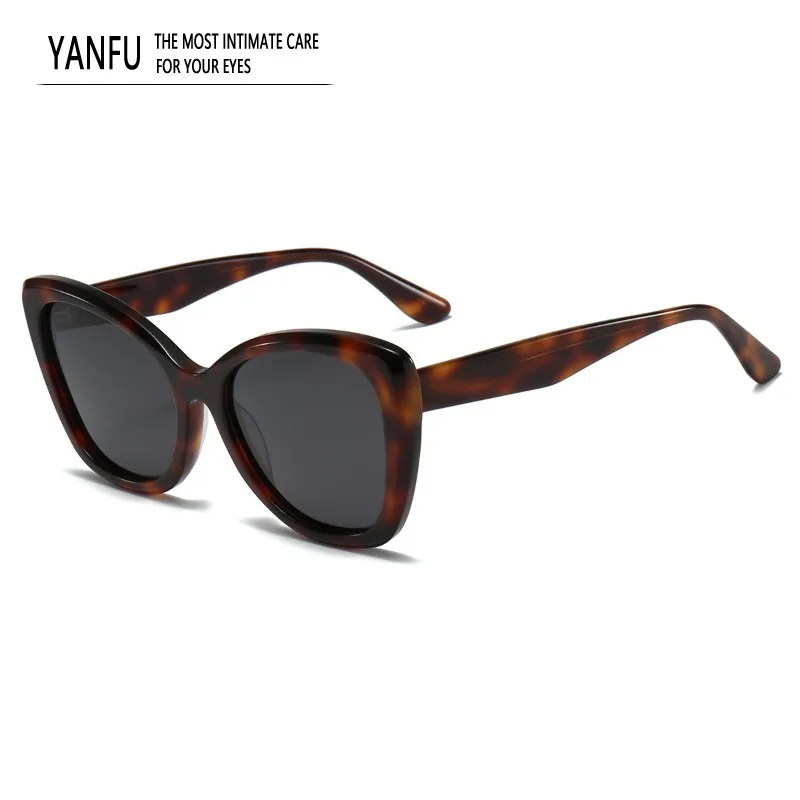

Tortoise Thick Polarized Fashion Sunglasses Man Cat Eye Acetate Glassses Woman Outdoor UV400 Beach Travel Eyeglasses Men Seaside