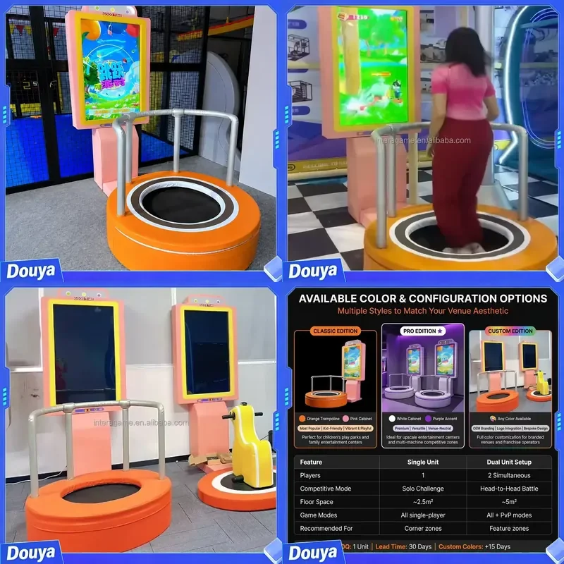Customized Immersive Bounce Tour Interactive Jump Arena Competitive Mini Trampoline Gameplay for Indoor Amusement Spaces