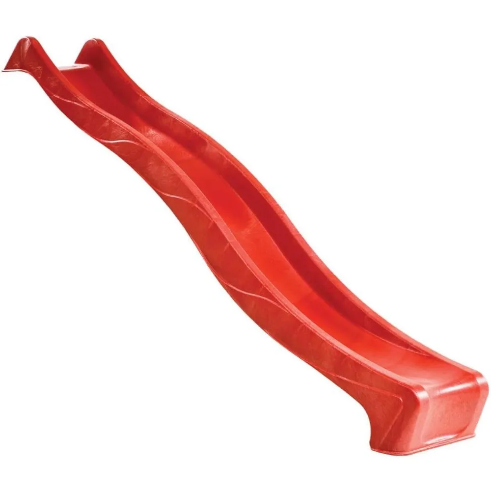 

Wavy Kids Slide, Plastic Slide for Five Foot Playground Deck, Easy One Piece Installation Red Todd