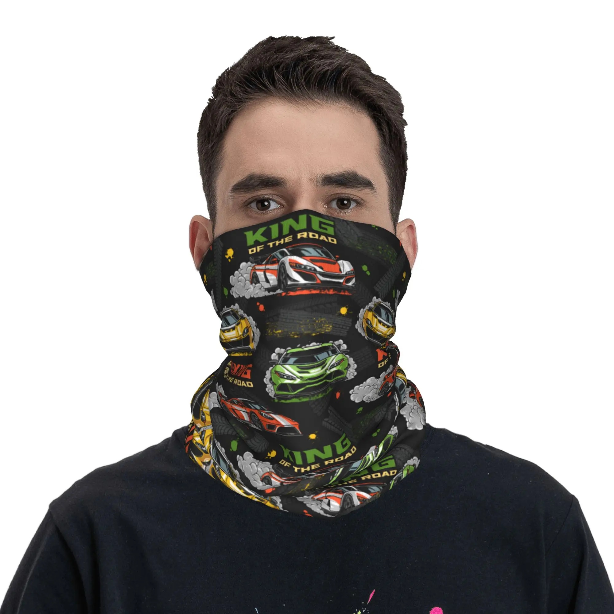 Custom Racing Speed Race Motion  Neck Gaiter Women Men UV Protection Winter Rally Bandana Scarf for Ski