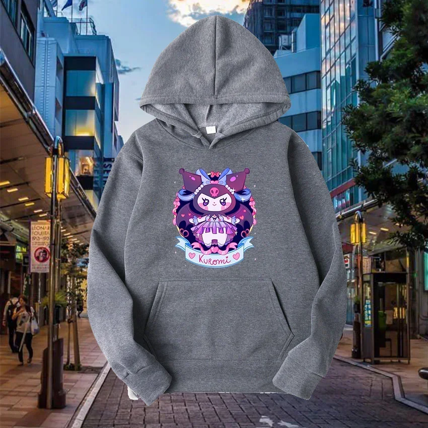 Disney Graphic Printed Male Sweatshirts Cute Sanrio Kuromi Classic Fashion Anime Comfortable Men Hoodies Trendy Autumn Winter