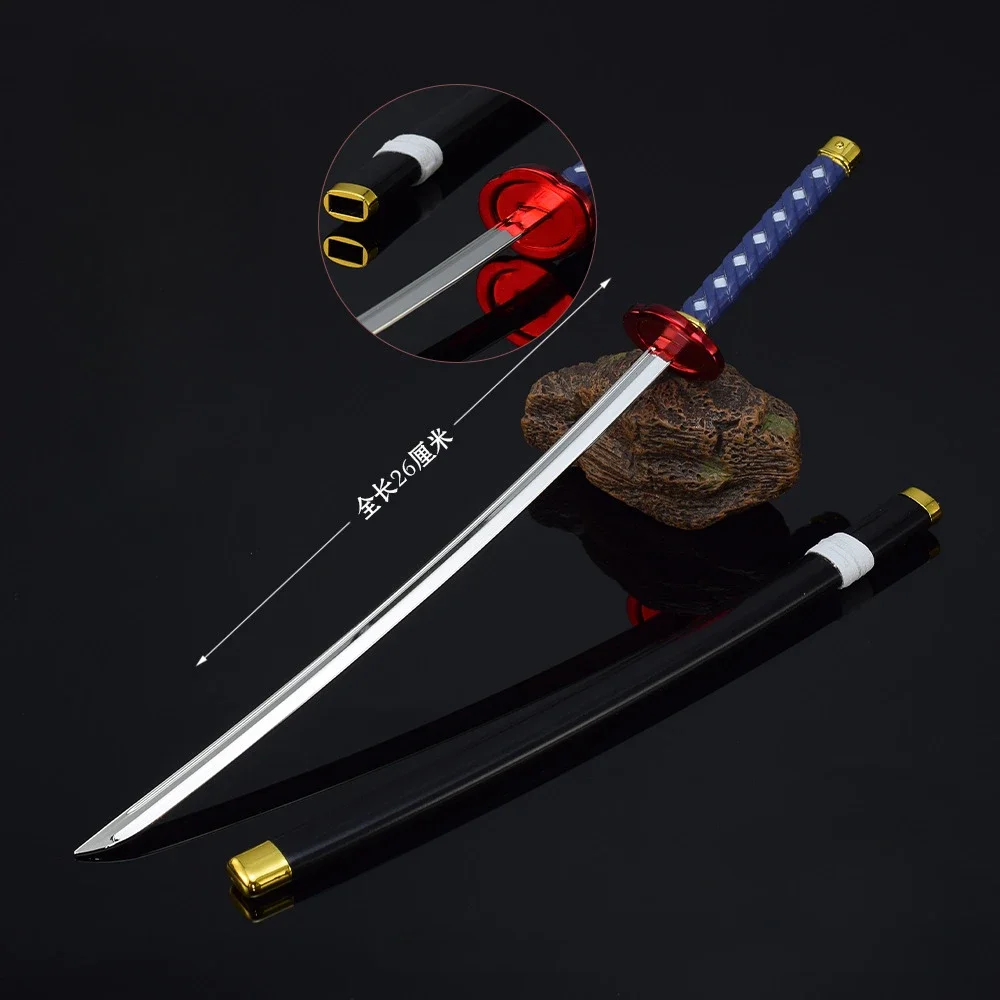 Japanese Anime Weapon Natural Teeth Katana Blade 26cm Anime peripheral Metal Katana Samurai Sword Weapon Model ifts Toys Boys