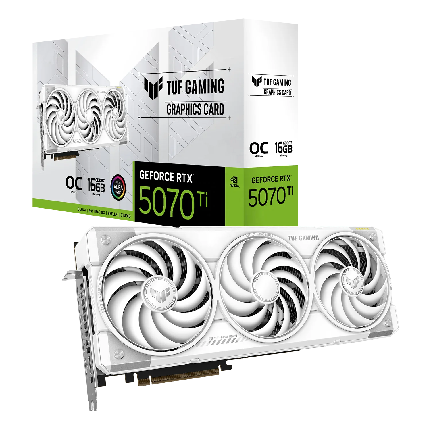 New TUF Gaming GeForce RTX 5070 Ti 16GB GDDR7 OC White RTX5070 Ti Graphics Card Gaming GPU Video Card 5070TI Gaming Desktop PC