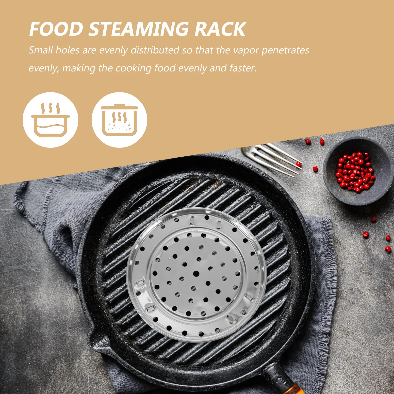 

2pcs Stainless Steel Steaming Rack Steamer Dish Food Plate Holes For Rice Cooker Steam Cooker Kitchen Use Non-Rust