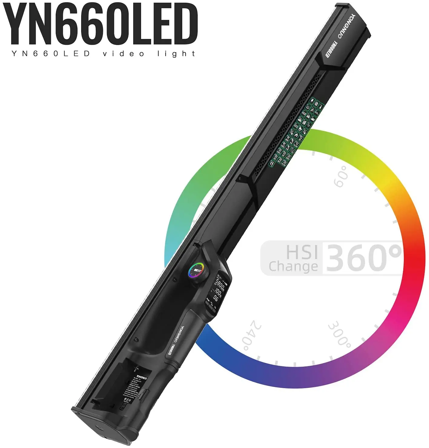 Yongnuo YN660 LED RGB Handholdable Light Stick 2000K-9900K with with Egg Grid App Control for Photo YouTube Video Photography