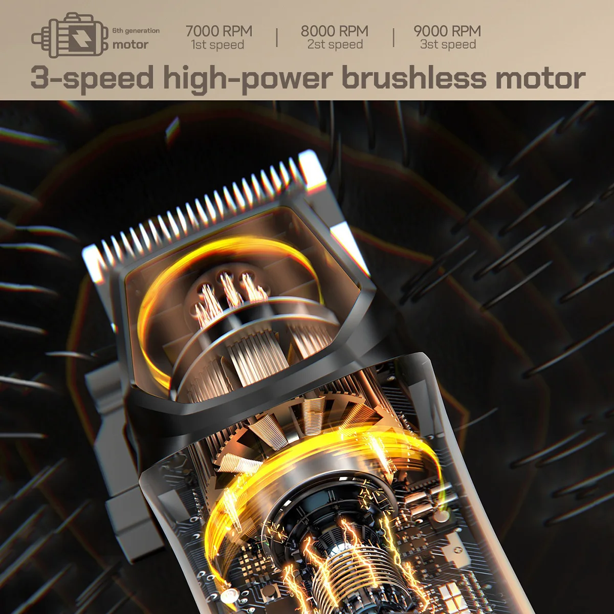 ماكينة قص الشعر الكهربائية الاحترافية BRD 9007 ماكينة تشذيب الشعر للرجال 9000 دورة في الدقيقة مع قاعدة DLC ماكينة حلاقة بشفرة تتلاشى 4500 مللي أمبير في الساعة #4