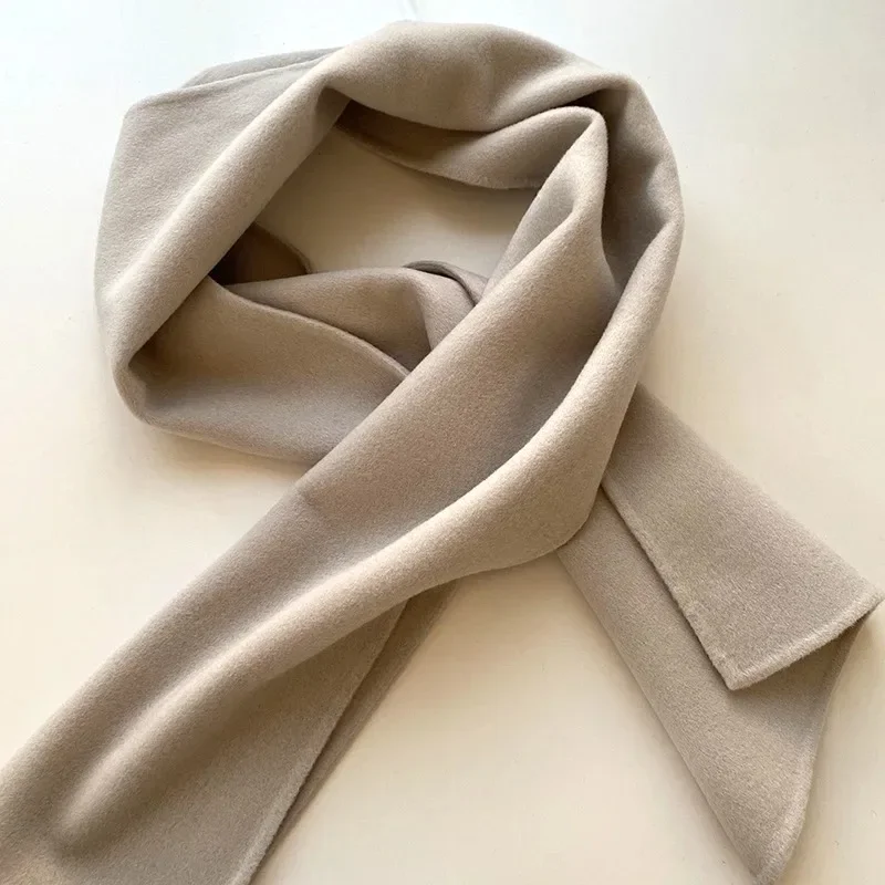 TT SimonE – Lenço feminino de lã caxemira, monocromático, longo, temporada de inverno, moda