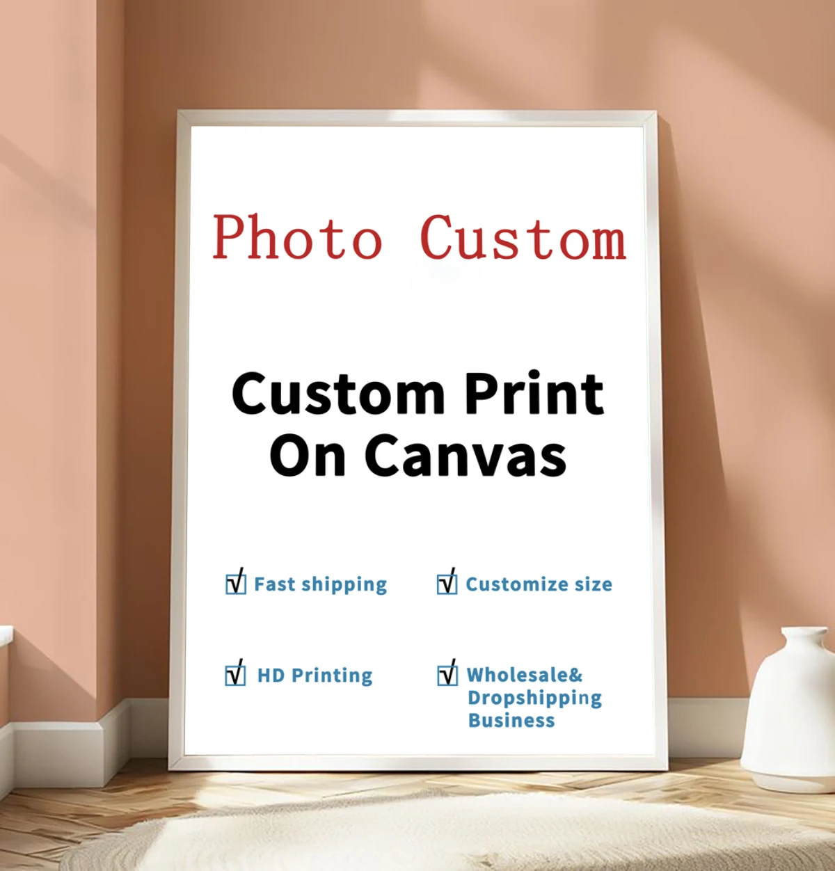 Custom Painting Canvas HD Print Customized Your Picture Personalized Wall Art Poster Photos for Living Room Home Decoration