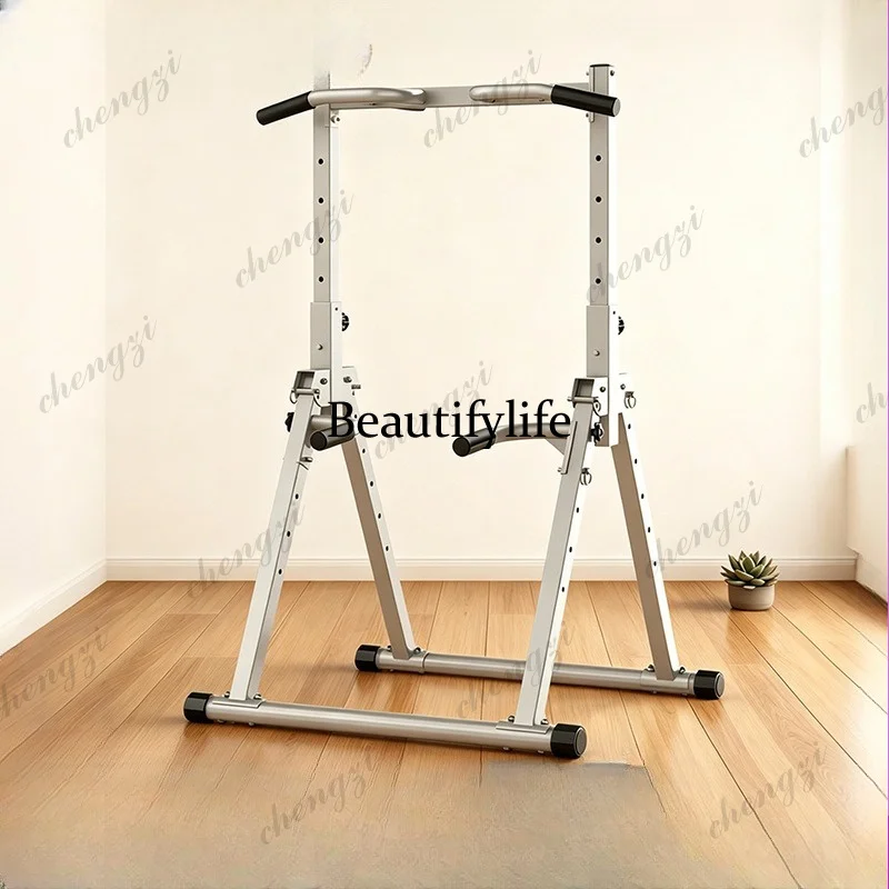 Floor-to-ceiling horizontal bar foldable multi-gear height adjustable comprehensive trainer, pull-up device