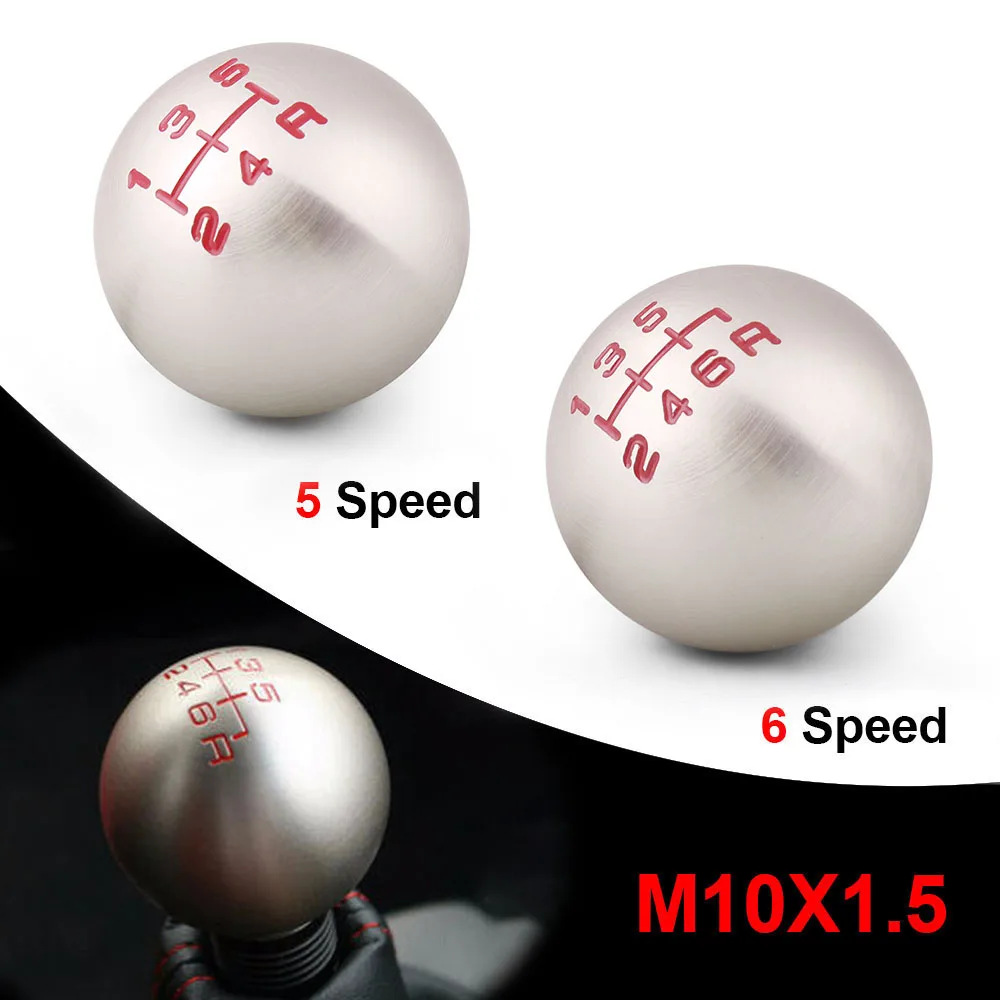 Aluminum 5/6 Speed JDM Ball Shape Shift Gear Knob M10*1.5 For Honda Fit Civic City FD2 FN2 EP3 TYPE R DC2 DC5 AP1 AP2 S2000 F20C