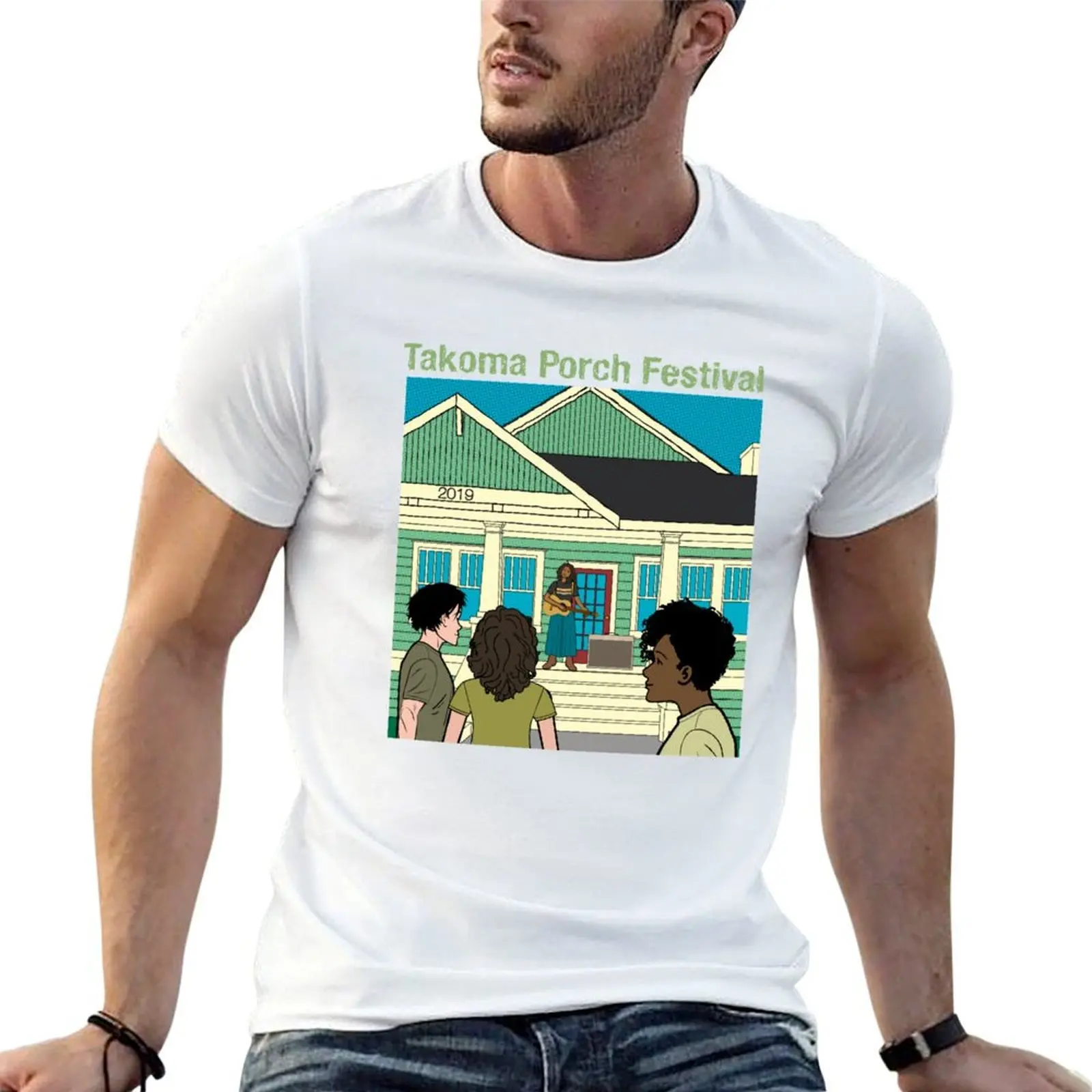 Takoma Porch Festival T-Shirt cotton t shirt pack man t shirts graphic t shirts for man slim fit T-shirt