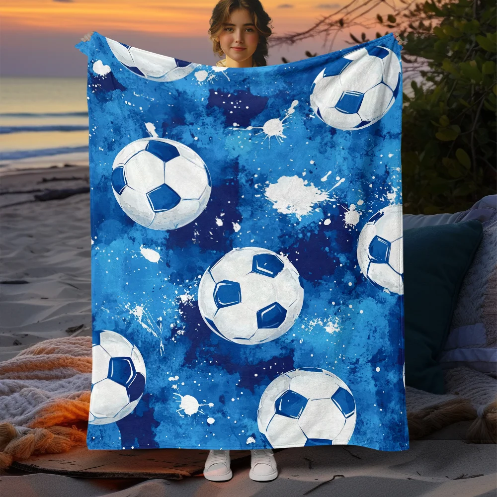 Gridiron Glory Flannel Throw Blanket Soft Football Theme Design All Season Cozy Comfort for Sports Fan Gift