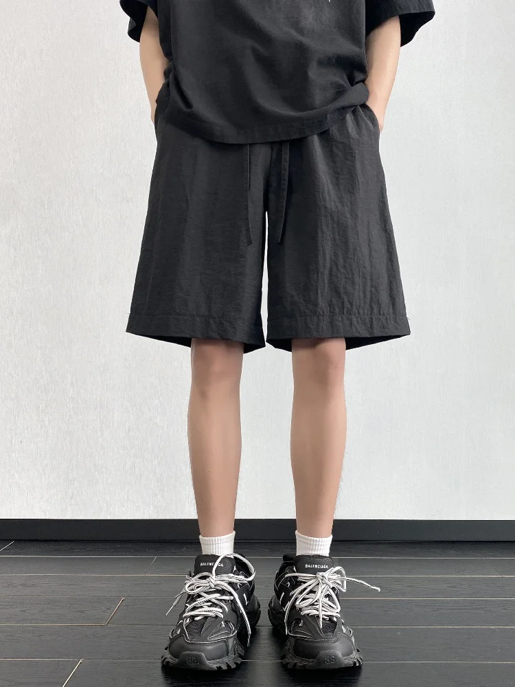 

Мужские летние спортивные брюки из ледяного шелка, тонкие, прямого кроя, повседневные, свободные, с эластичным поясом, дышащие, легкие