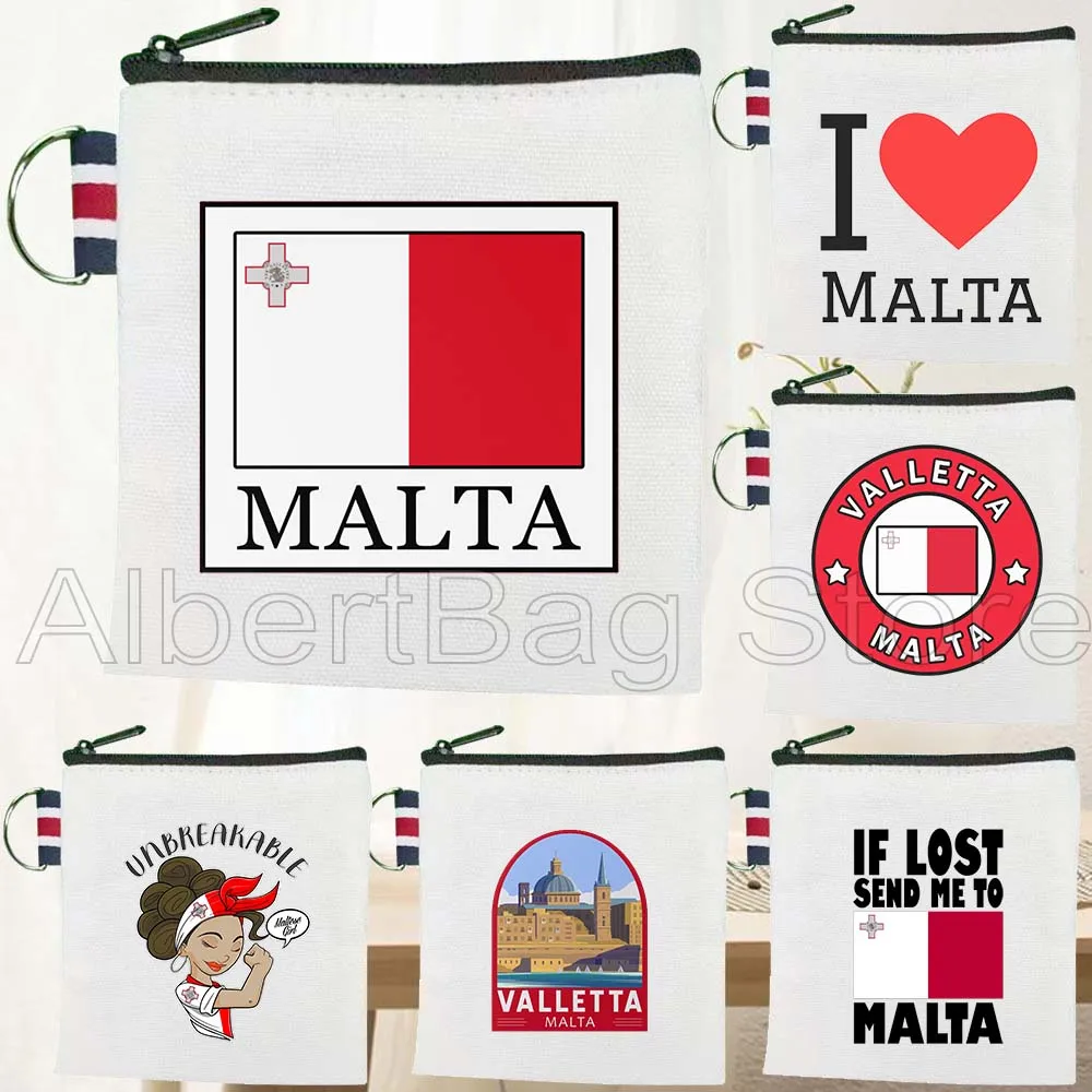 

Флаг Valletta Malta, карта мальтийской девушки, подарки, холщовая сумка, кошелек для монет, маленькая квадратная дорожная сумка для хранения ключей, сумка для карт, хлопковый кошелек
