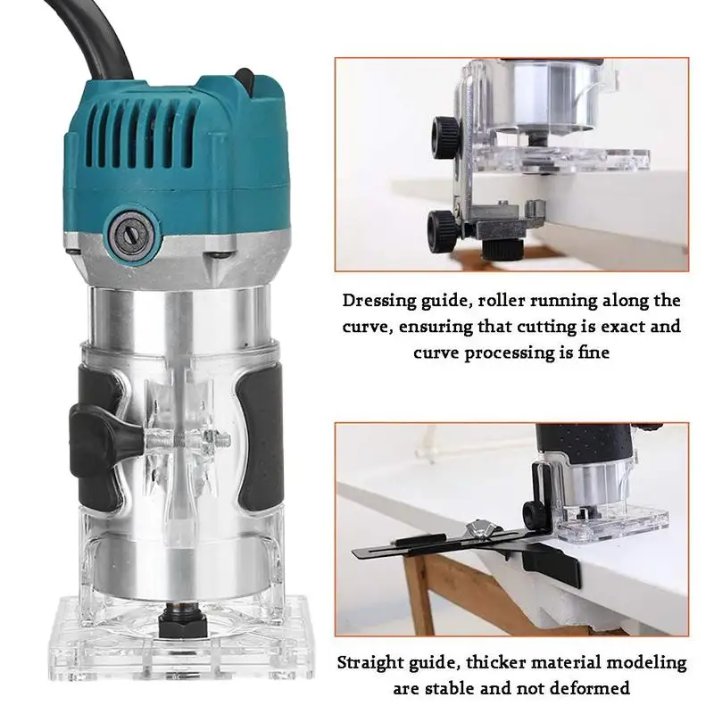 4000W Wood Electric Trimmer 45000r/min Woodworking Wood Milling Electric Hand Trimmer Wood Laminator Router Edge Joiners Set