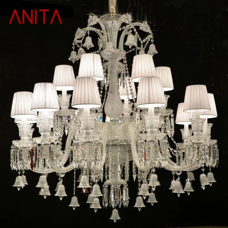 

ANITA Luxurious Style Crystal Pendant Lamp European Candle Lamp Art Living Room Restaurant Bedroom Villa Chandelier