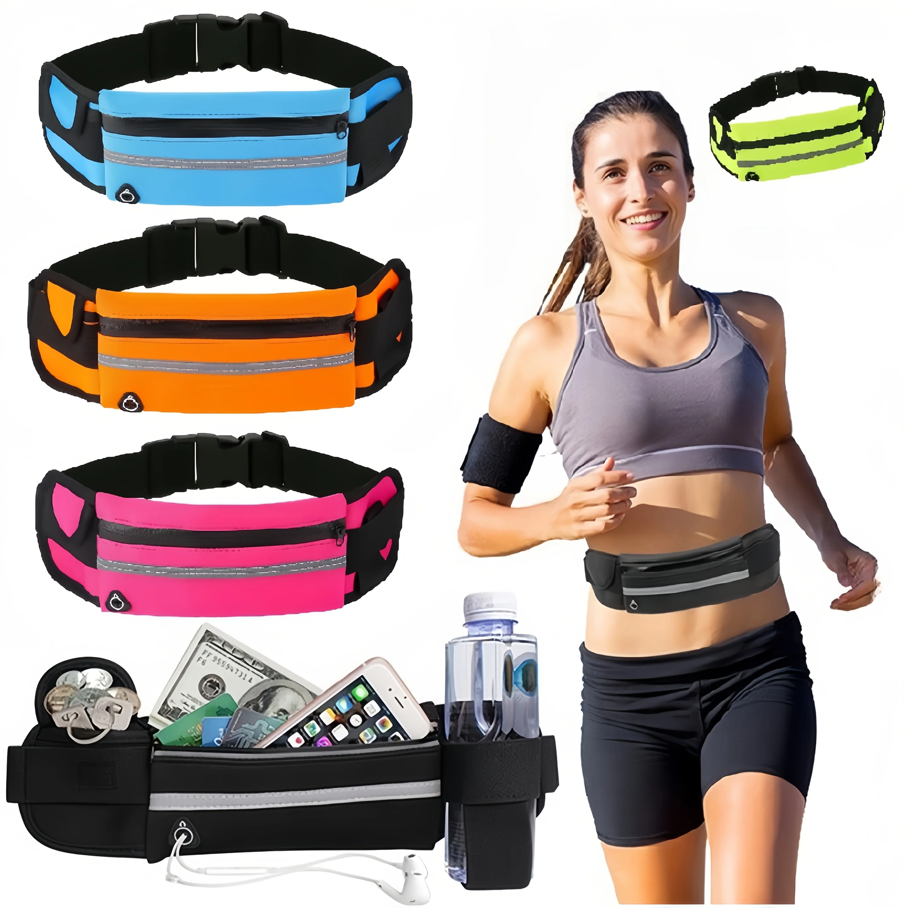 Outdoor cycling and running must bring a water bottle bag, creative sports and leisure waist bag, waterproof and shockproof, clo