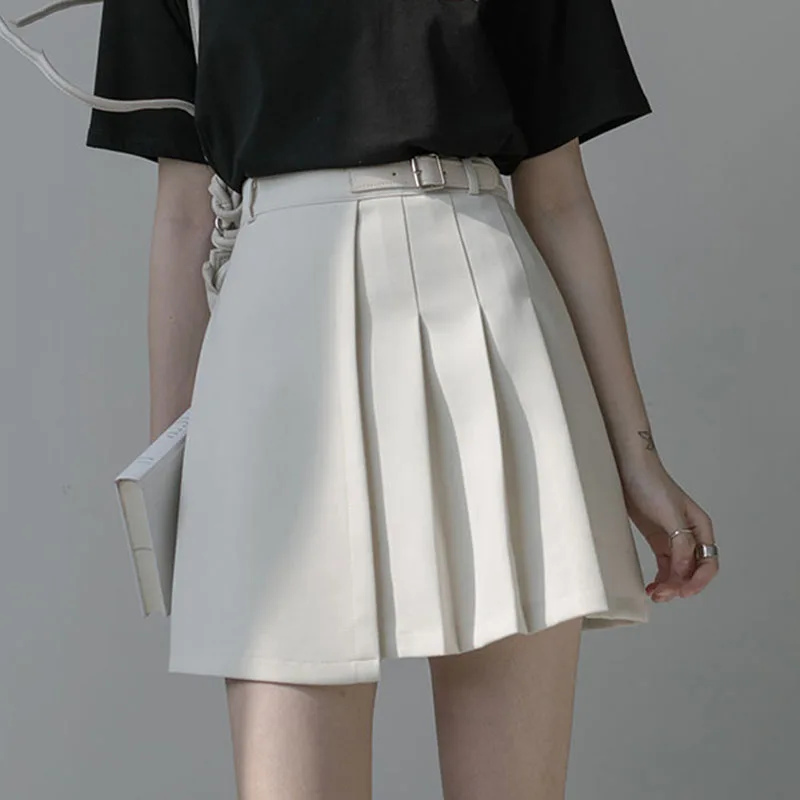 

Korean High Waist Women Pleated Skirts Summer Fashion Irregular Splice A Line Skirts Y2K Streetwear Solid Female Casual Skirt