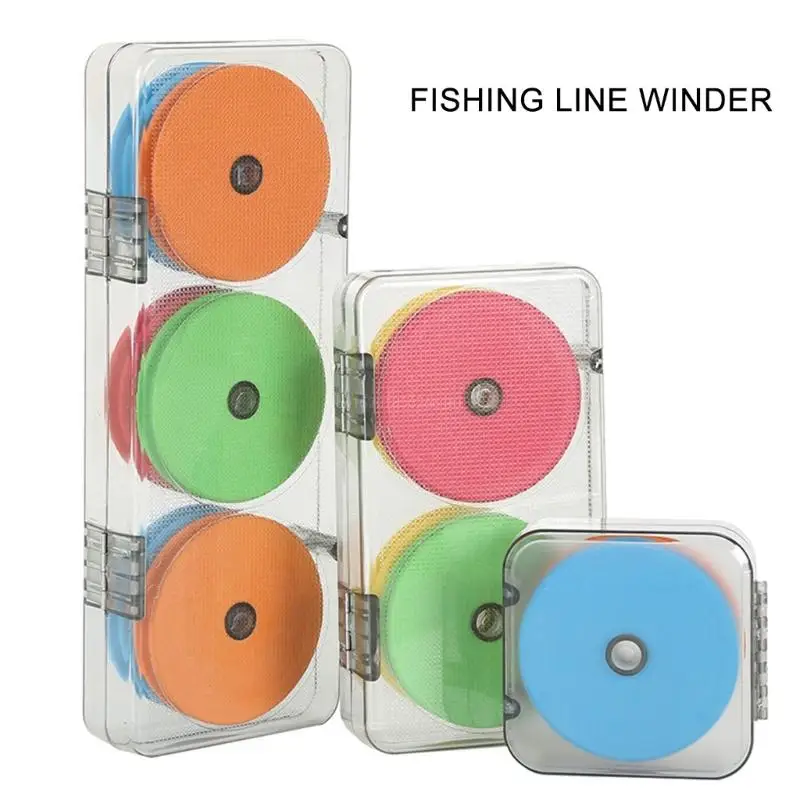 Fishing Line Storage Board Fishing Line Spool with Box Foams Fishing Winding Board Tool Fishing Cord Organizers Enduring