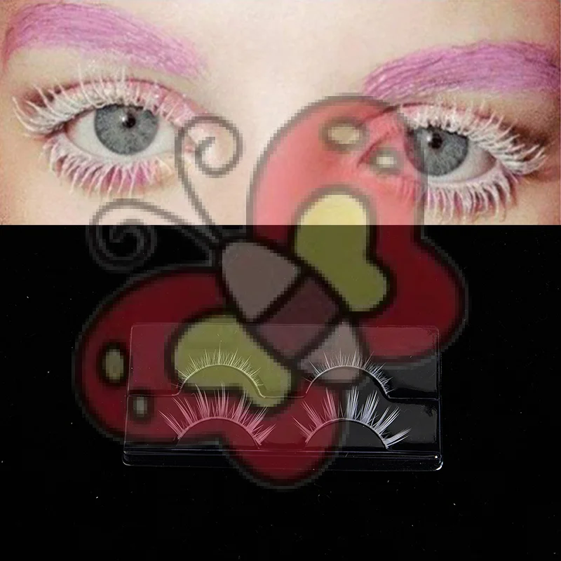 زوجان من الرموش الصناعية البيضاء العلوية والسفلية أدوات تمديد الرموش الناعمة #1