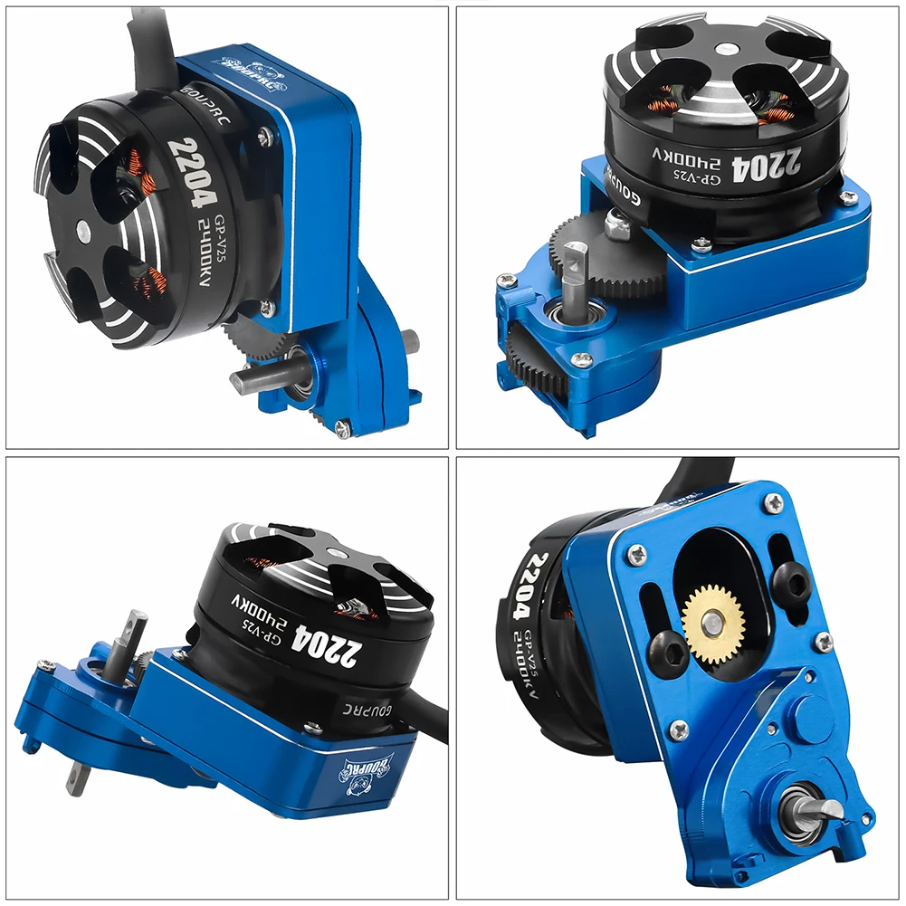 محرك خارجي بدون فرشاة 2204 2400KV مع ناقل الحركة و30A ESC بدون فرشاة لترقية 1/24 RC الزاحف المحوري SCX24 #5