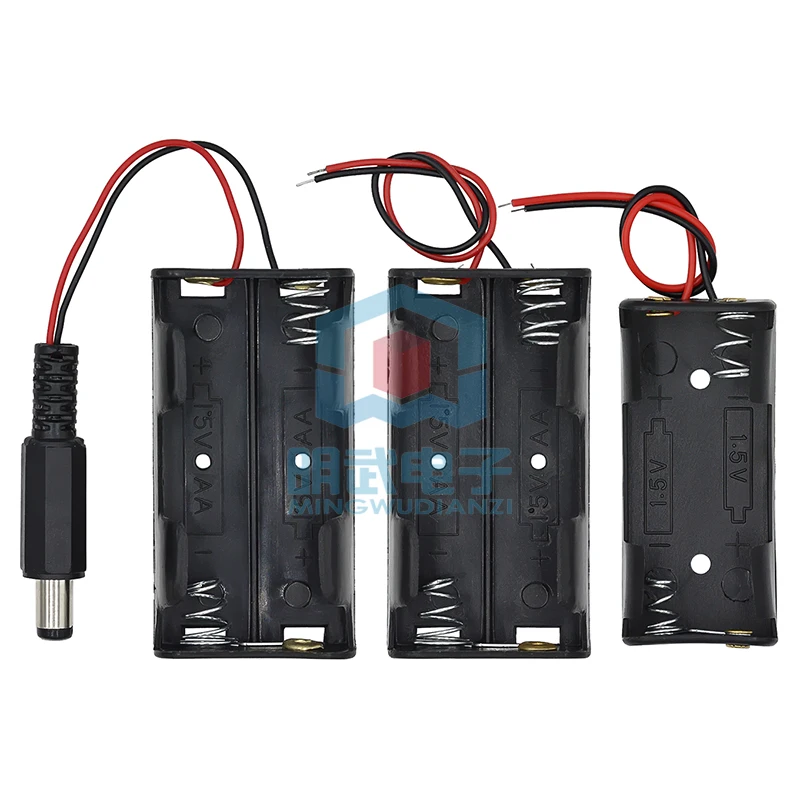 No. 5 2-section Battery Box Without Cover AA Type-No. 5 Two-section Battery Box Without Cover Flat Row 3V Series with Wire