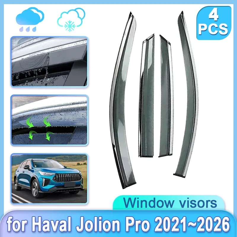 

Car Window Door Visor For Haval Jolion Pro MK2 Chitu 2021~2026 2022 2023 2024 Guard Shades Weathershield Door Visor Accessories