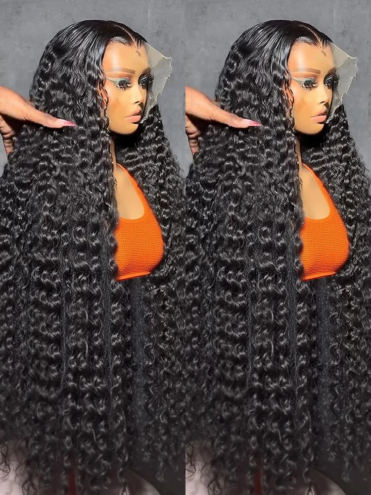 Diepe Golf Krullend Haar Pruik 13X6 Hd Transparant Kant Voor Menselijk Haar Pruik 250% Water Wave Kant frontale Pruiken Voor Vrouw Pre Geplukt