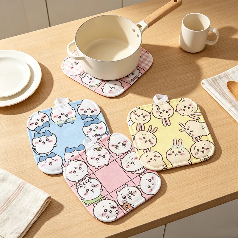 

Chiikawas Pot Holder Thermal Sublimation Square Hot Pad Cute Cartoon Non-Slip Heat Resistant Kitchen Oven Pad for Cooking Baking