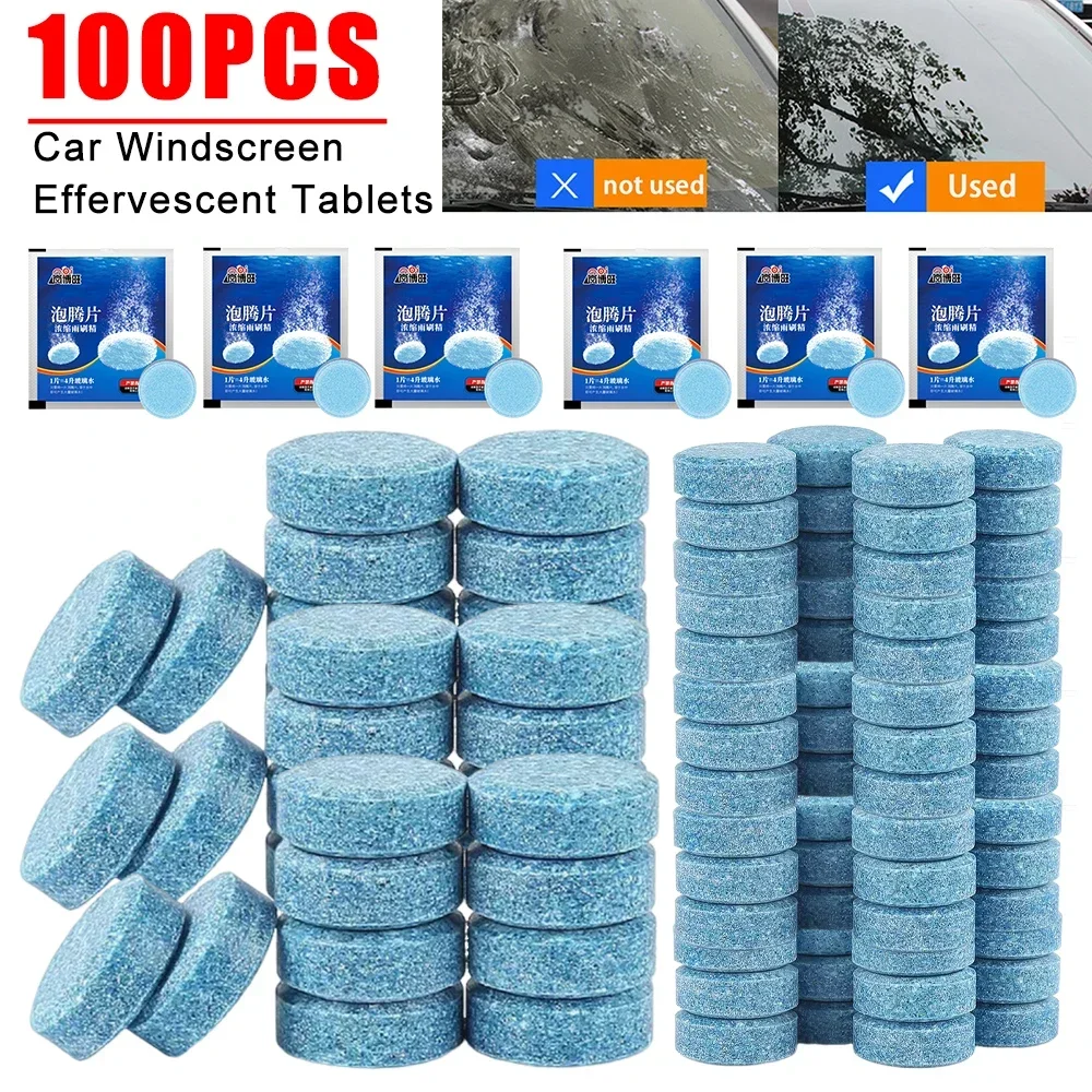 5-100PCS Car Windscreen Cleaner Effervescent Tablet Solid Cleaner Auto Wiper Glass Solid Cleaning Concentrated Tablets