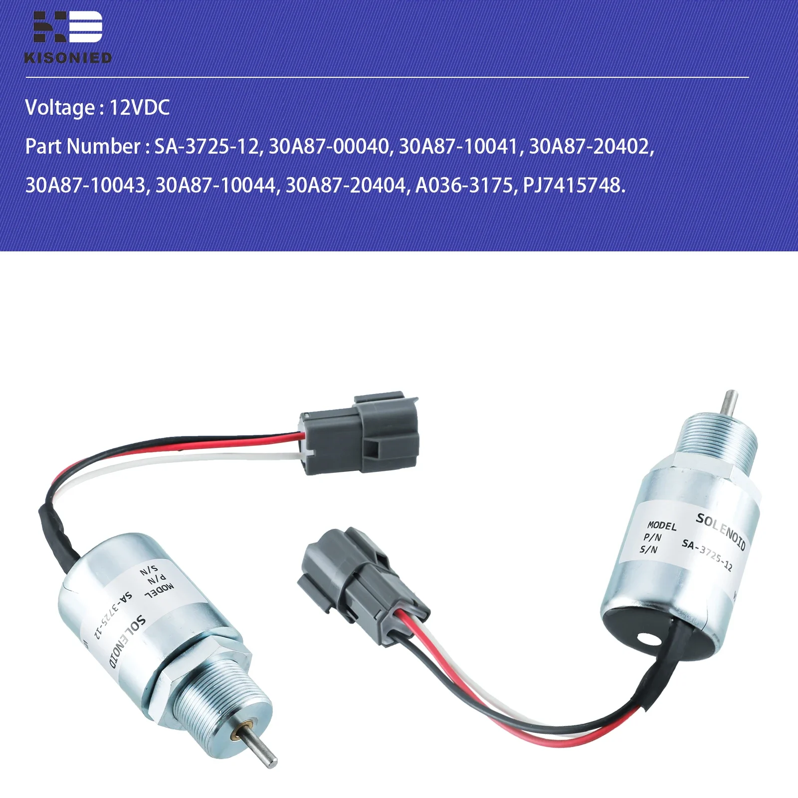 SA-3725-12 Brandstof Uitgeschakeld Solenoïde 30a87-20402 Voor Mitsubishi Motor Volvo Graafmachine Mitsubishi Generator Mahindra Max 28 Tractor