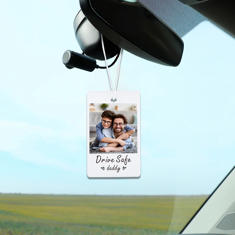 

Customized Drive Safe Daddy Car Ornament Personalised Photo Acrylic Car Hanger Decor Birthday Father's Day Gift for Men Husband