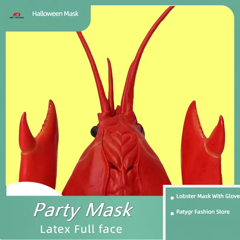 Claws Gloves Hands Latex Full Face Masks Horror Animal Prawn Lobster Mask Crab Halloween Party Cosplay Costume Role Play Props