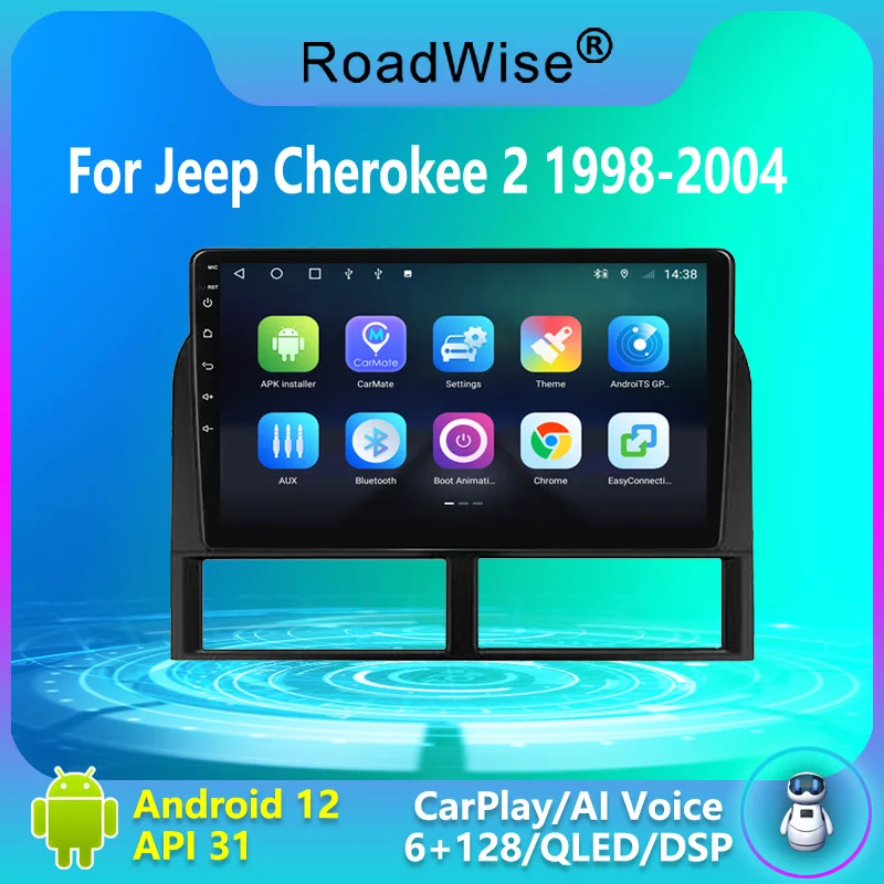 

Автомобильный радиоприемник 8 + 256 Android 12 для Jeep Grand Cherokee 2 II WJ 1998-2002 2003 2004 мультимедиа 4G Wifi 2Din DVD GPS Авторадио