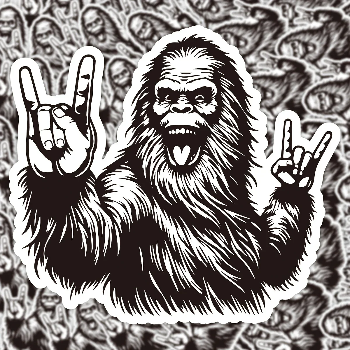 

1/3/5 шт. виниловые наклейки Rock Bigfoot, водонепроницаемые, с мультяшным изображением Саскуака с гитарой, для декора автомобиля, ноутбука, велосипеда, багажа