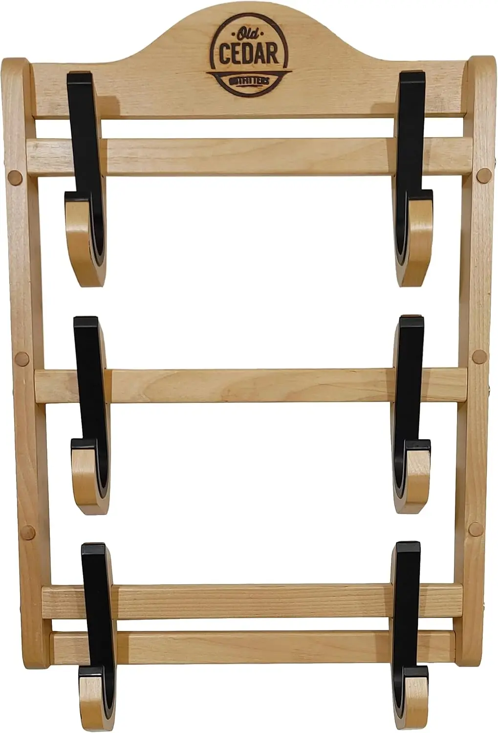 

Solid Hardwood Birch Wall-Mounted Gun Rack for Long Guns and Pistols, Adjustable Hooks