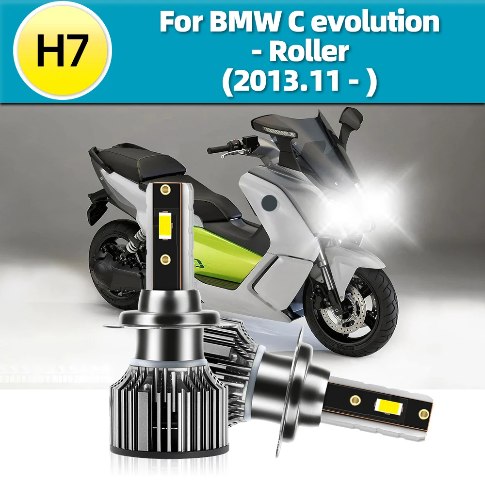 

100W 15000LM LED Motorcycle H7 Headlight CSP Bulbs For BMW C evolution -Roller 2014 2015 2016 2017 2018 2019 2020 2021 2022 2023