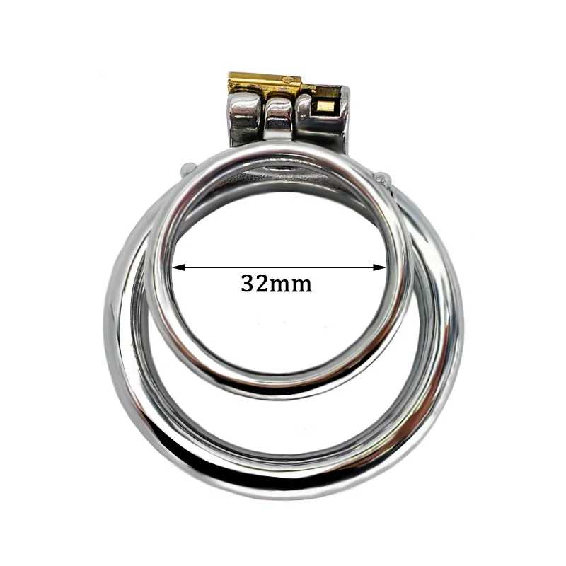 SHAZ 32mm Male Chastity Cage Stainless Steel Penis Ring Adult Products Bondage Gear For Men Dick Emotional Toys 3