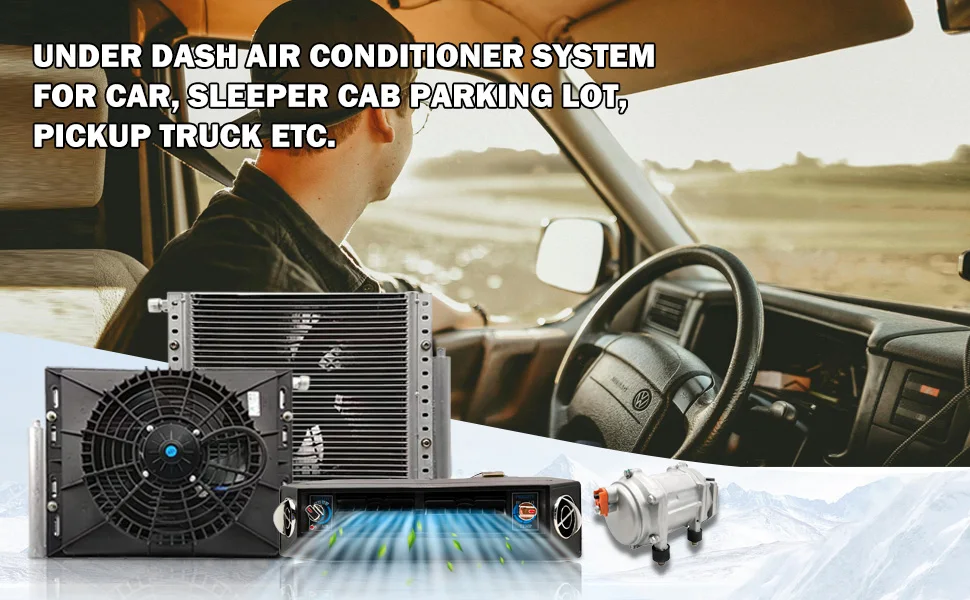 Treeligo 12V Car Air Conditioner Units Auto Cooling Parking Air Conditioning Fan Kit For Seden SUV Truck Camper Van Bus Boat