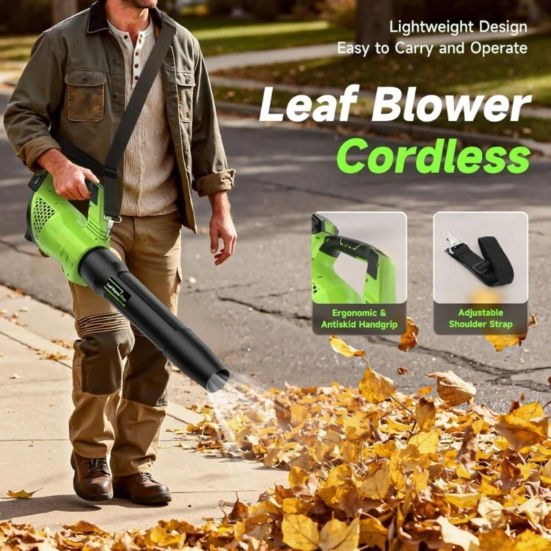 

Cordless Leaf Blower 650CFM with 2 Batteries and Charger Electric Leaf Blower for Lawn Patio Cleaning