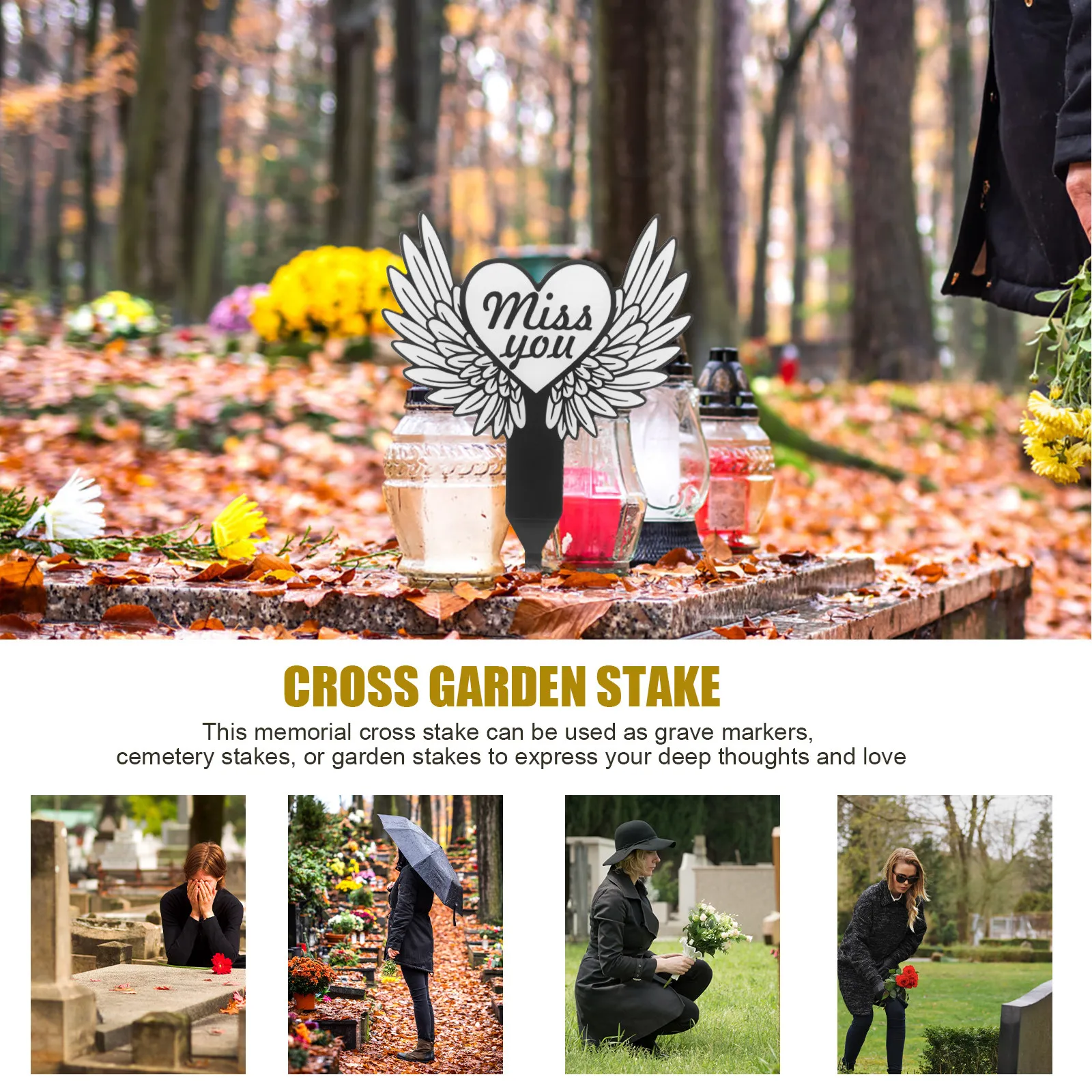 Acrylic Grave Marker Stake – Weather-Resistant Memorial Garden Decoration for Cemetery Yard Eternal Tribute Display