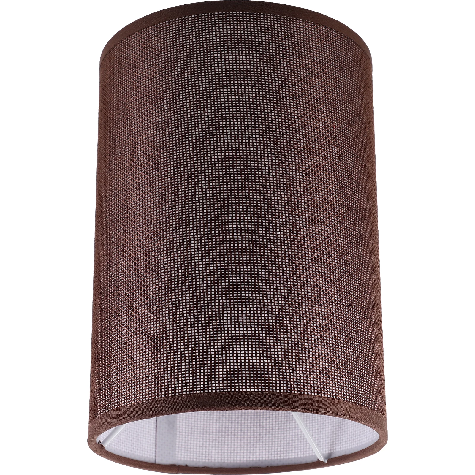 

Round Lampshade E27 Coffee Linen Iron Bedroom Living Decorative Cover Modern Simple Floor Shades Small Cylinder Retro lamp