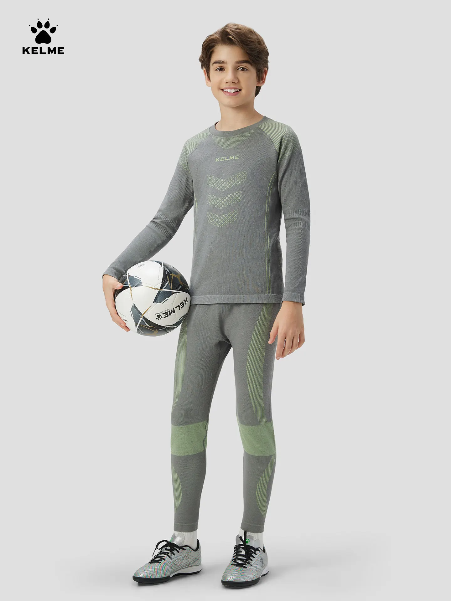 Calças de secagem rápida para crianças Kelme, conjunto de malha para esportes ao ar livre, calças quentes à prova de vento para treinamento diário para meninos e meninas