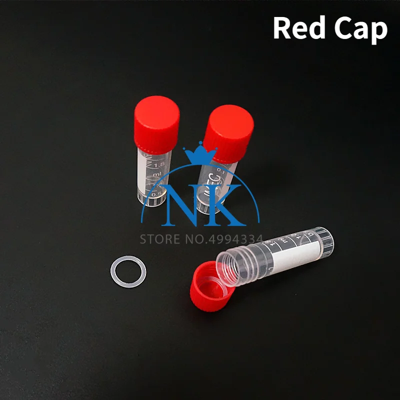 Tubos de Congelamento de Laboratório com Tampa Rosca, Tubo Centrífuga PP, Frascos Volume, Graduação, 24 Unidades por lote, 1,8 ml