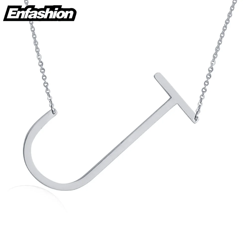 Enfashion Letter Necklaces Pendants Alfabet Initial Necklace Stainless Steel Choker Necklace Women Jewelry Kolye Collier collare