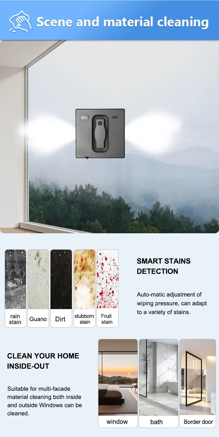 Langou 전기 창 청소기 로봇 지능형 계획 감지 기술