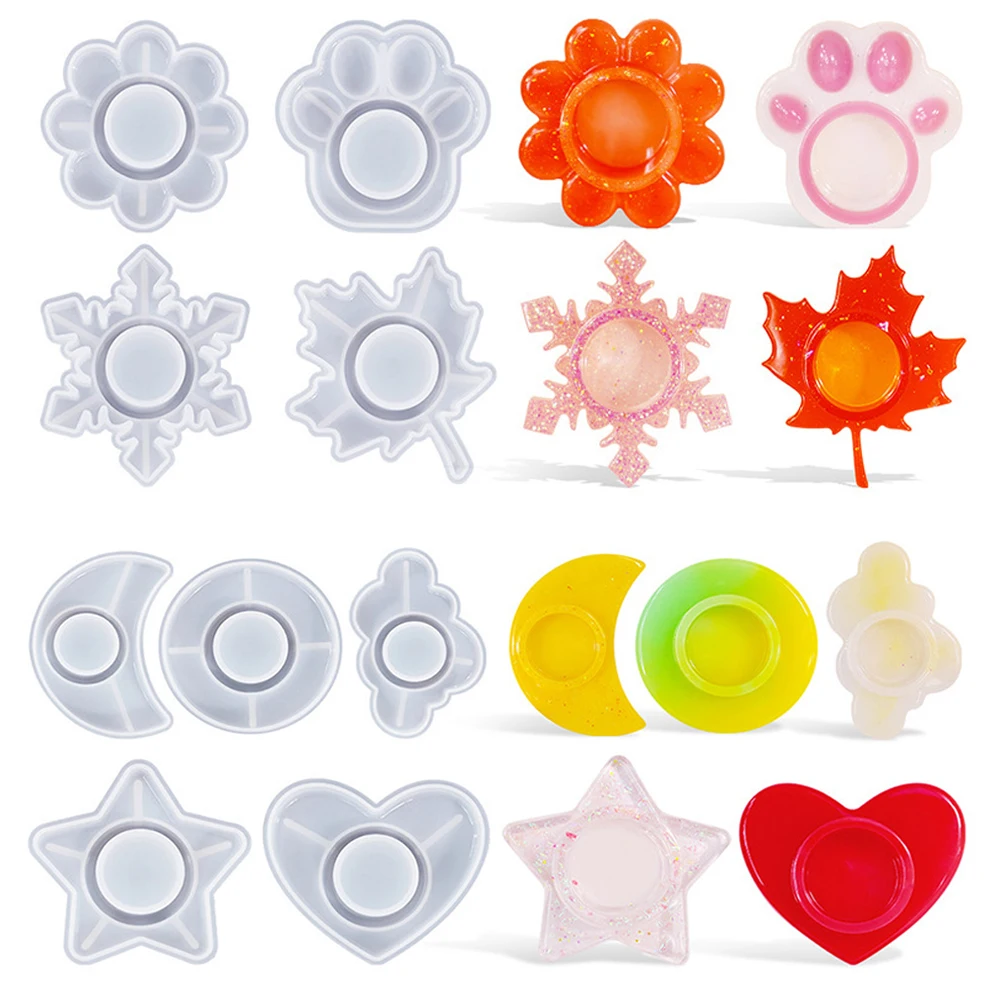 Round Flower Shape Candlestick Silicone Mold Handmade Candle Tray Cement Plaster Mould DIY Epoxy Resin Craft Molds Home Decor