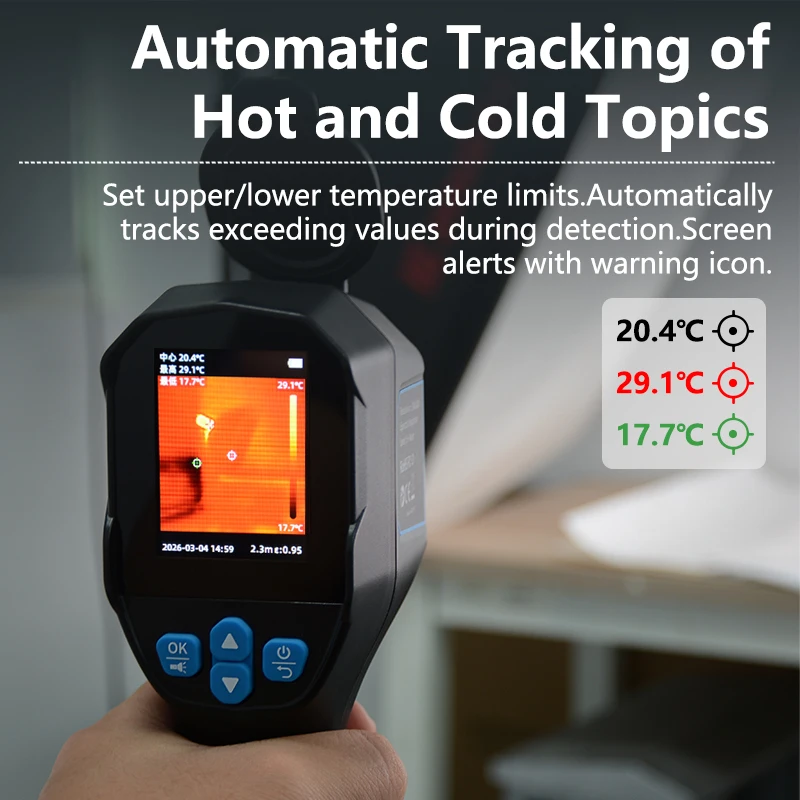 Mestek -20-550℃ Rechargeable Thermal Imaging Camera Infrared Thermal Imager for Water Leak Electrical Car Repair Floor Heating