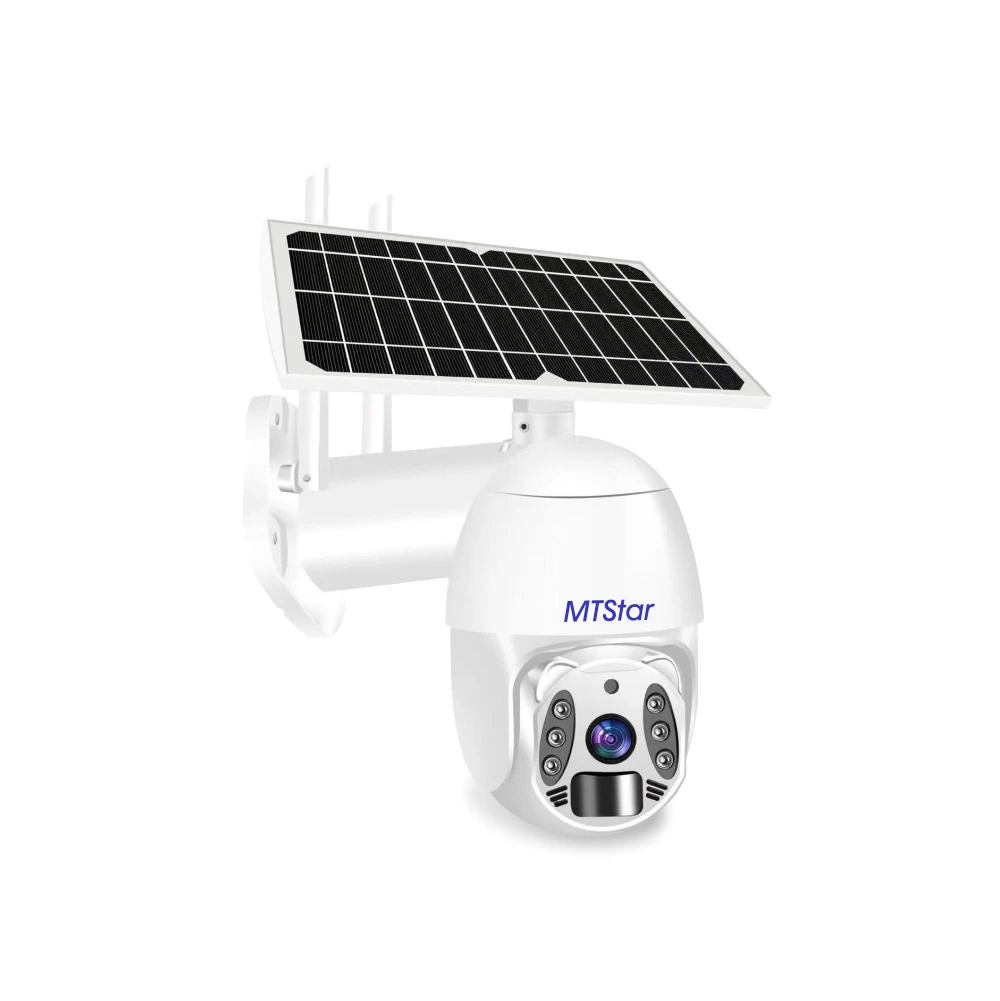 Built-in Energy Rechargeable Battery FullColor Wireless 4G Solar Camera 3mp PTZ PIR Detection Alarm Outdoor Tuya APP